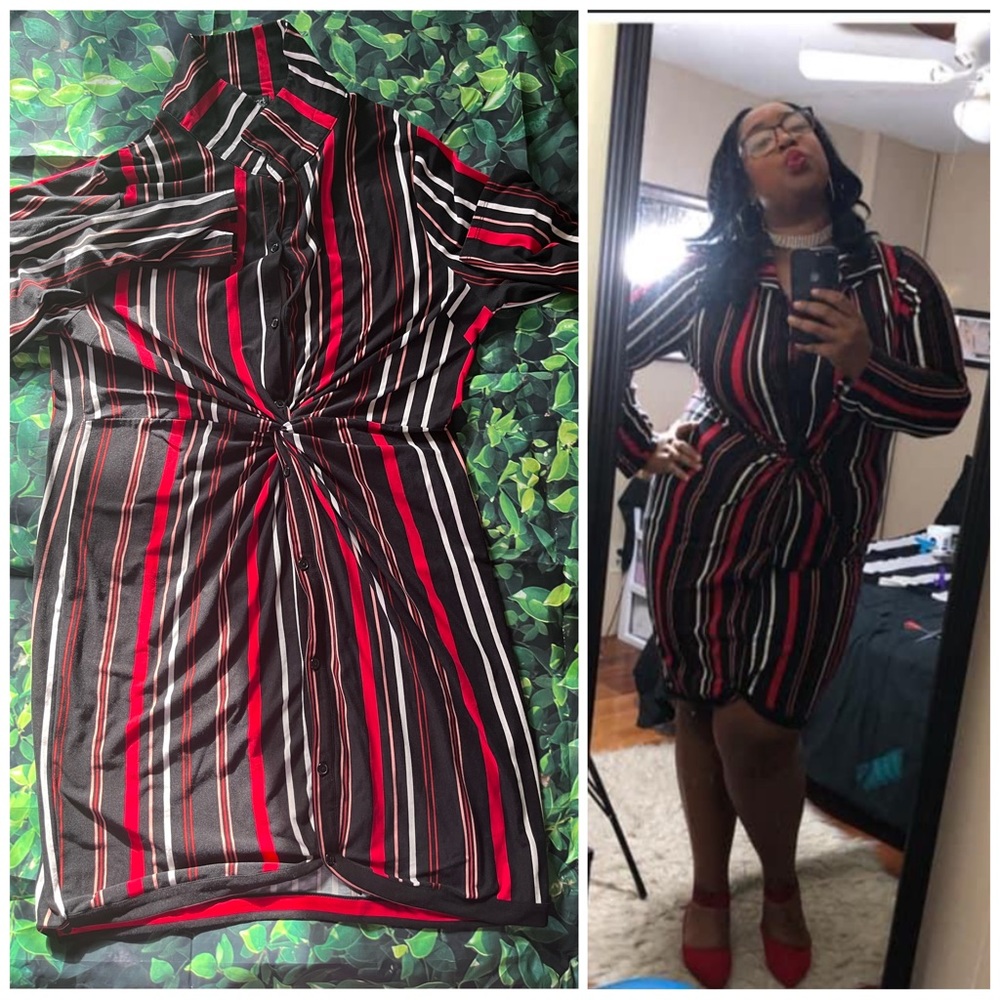Black, Red, and white Dress